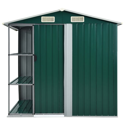 Capanno da Giardino con Scaffali Verde 205x130x183 cm in Ferro - homemem39