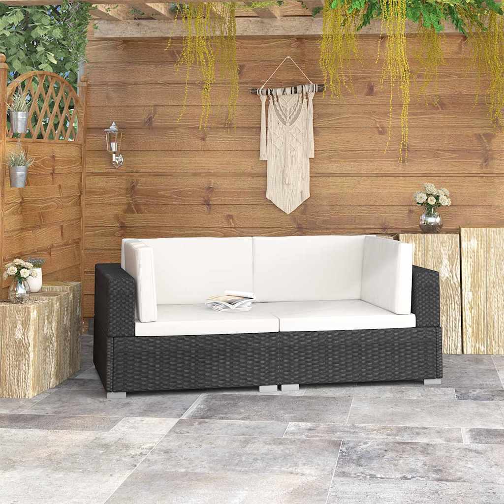 Poltrone Modulari ad Angolo con Cuscini 2 pz Polyrattan