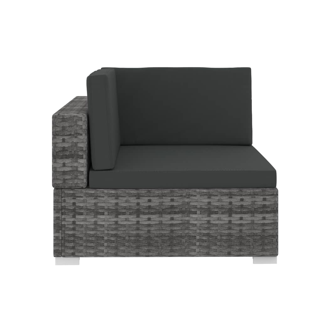 Set Divani da Giardino 4 pz con Cuscini in Polyrattan Grigio | homemem39