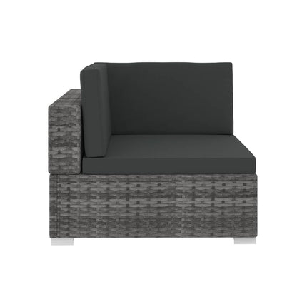 Set Divani da Giardino 4 pz con Cuscini in Polyrattan Grigio | homemem39
