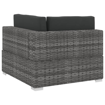Set Divani da Giardino 4 pz con Cuscini in Polyrattan Grigio | homemem39