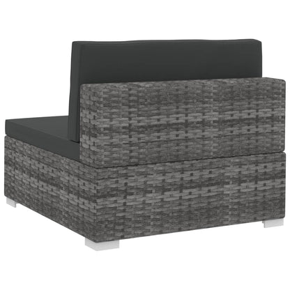 Set Divani da Giardino 4 pz con Cuscini in Polyrattan Grigio | homemem39