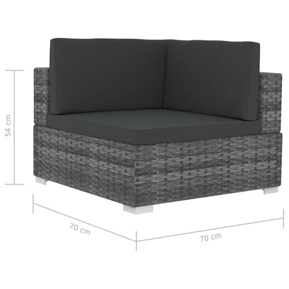 Set Divani da Giardino 4 pz con Cuscini in Polyrattan Grigio | homemem39