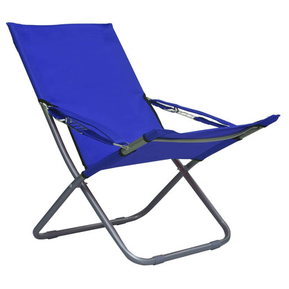 Sedie da Spiaggia Pieghevoli 2 pz in Tessuto Blu | homemem39