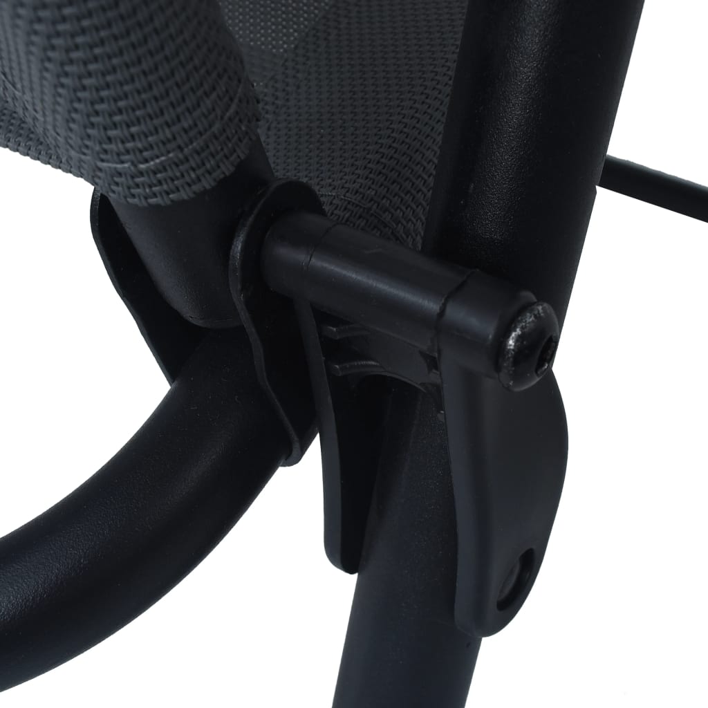 Sedie da Giardino Pieghevoli 2 pz in Textilene Grigie - homemem39