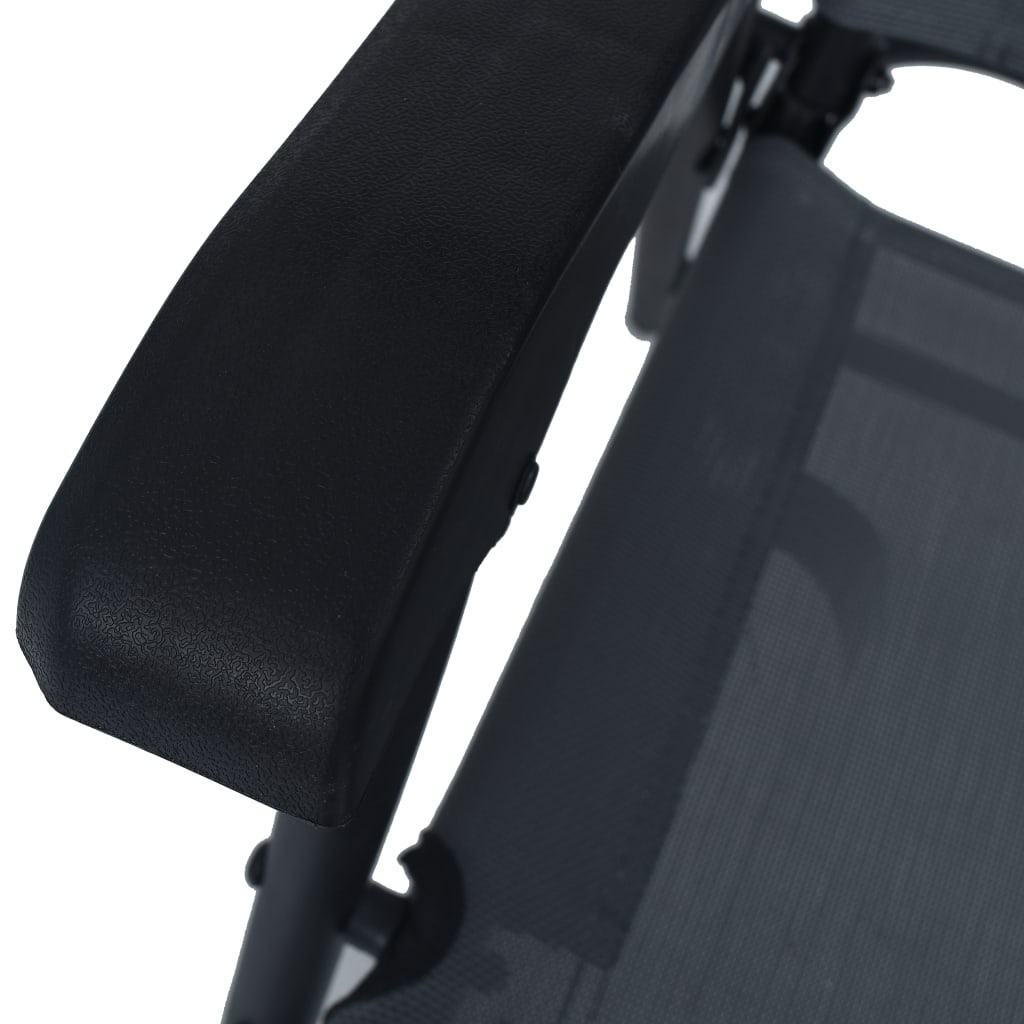 Sedie da Giardino Pieghevoli 2 pz in Textilene Grigie - homemem39