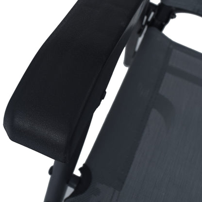 Sedie da Giardino Pieghevoli 2 pz in Textilene Grigie - homemem39