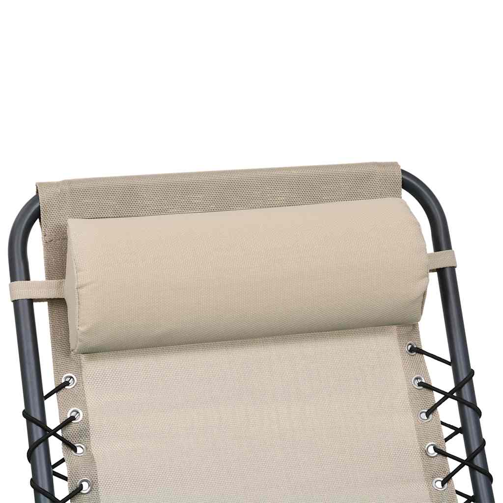 Poggiatesta per Sdraio Crema 40x7,5x15 cm in Textilene | homemem39