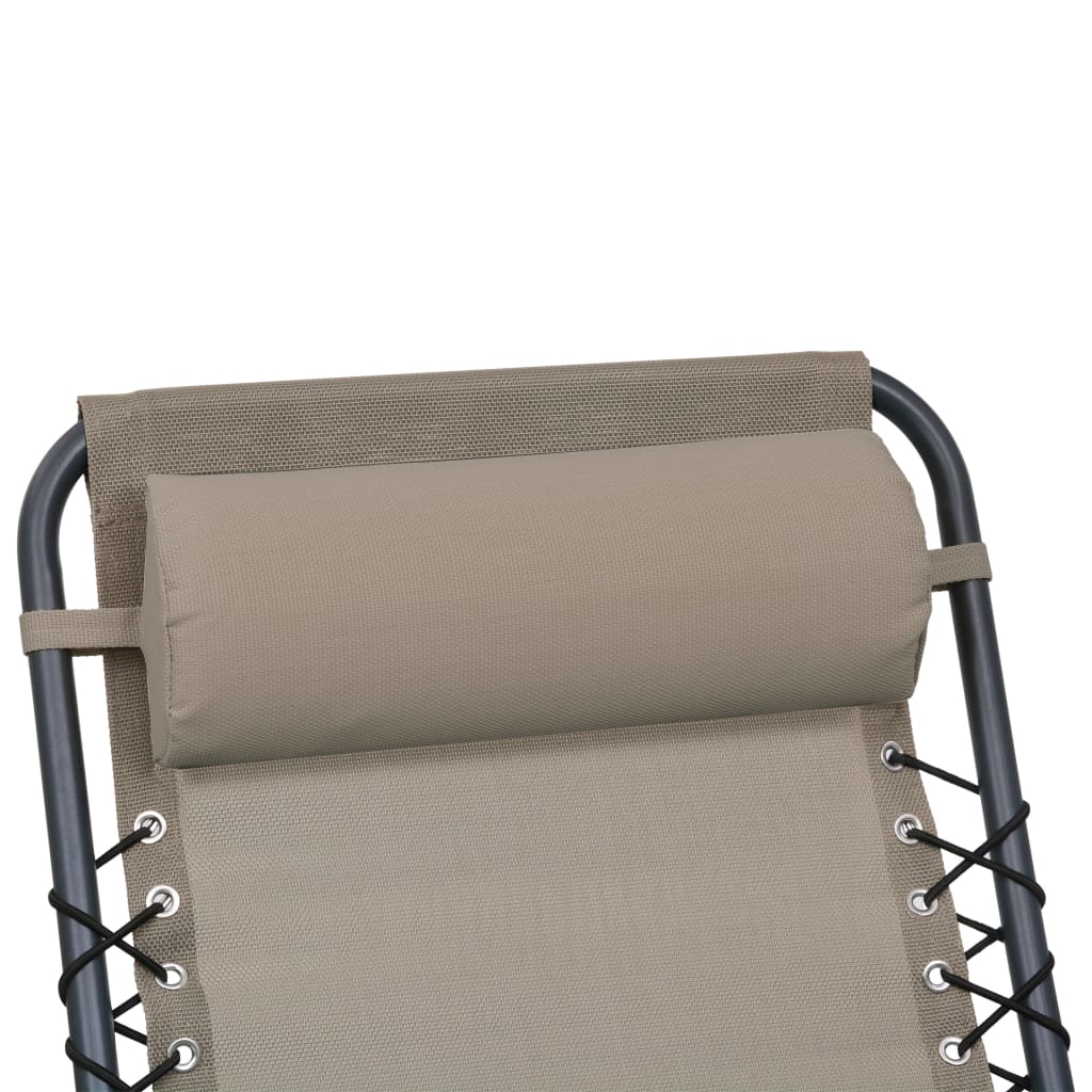 Headrest for Deckchairs Taupe Gray 40x7.5x15 cm in Textilene