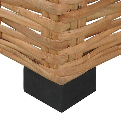 Divano Senza Braccioli con Cuscini in Rattan Naturale - homemem39