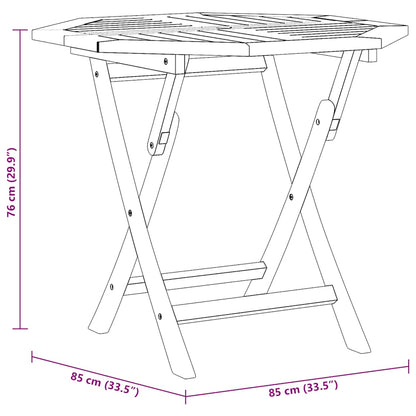 Tavolo da Giardino Pieghevole 85x85x76cm Legno Massello di Teak | homemem39