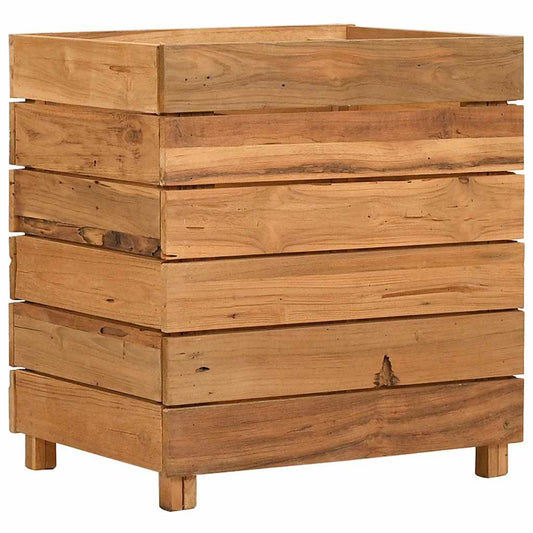 Letto Rialzato 50x40x55 cm Legno di Teak di Recupero e Acciaio