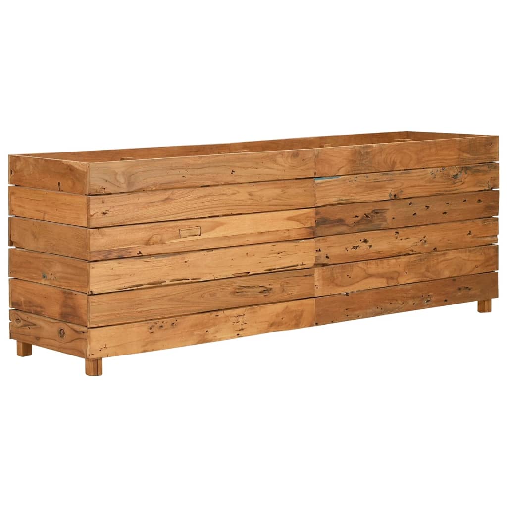 Letto Rialzato 150x40x55 cm Legno di Teak di Recupero e Acciaio | homemem39