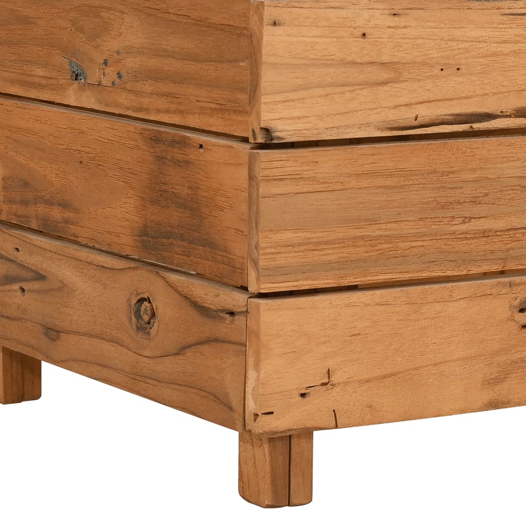 Letto Rialzato 150x40x55 cm Legno di Teak di Recupero e Acciaio | homemem39
