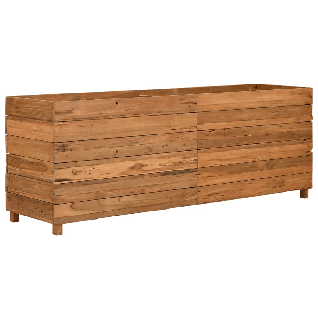 Letto Rialzato 150x40x55 cm Legno di Teak di Recupero e Acciaio | homemem39