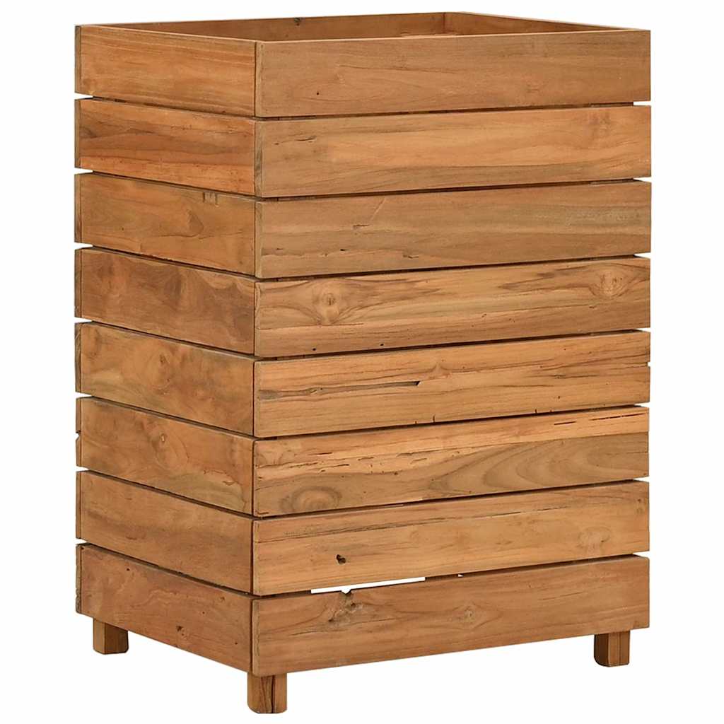 Letto Rialzato 50x40x72 cm Legno di Teak di Recupero e Acciaio