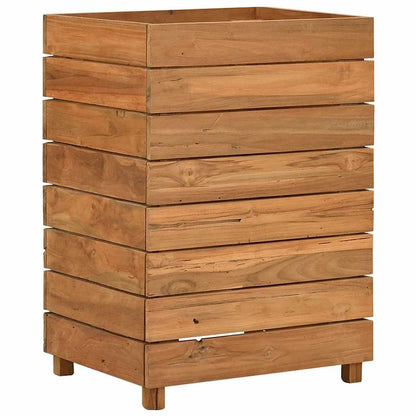 Letto Rialzato 50x40x72 cm Legno di Teak di Recupero e Acciaio