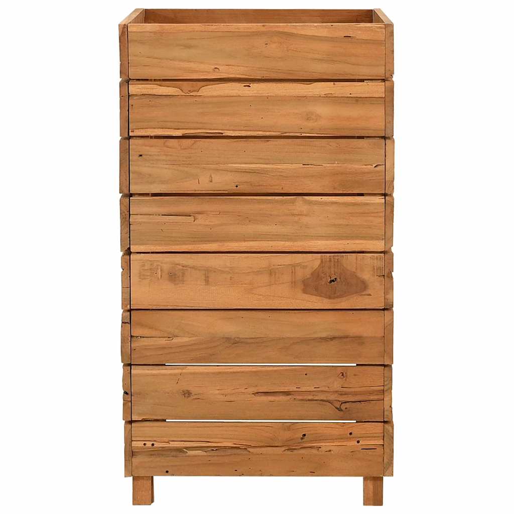 Letto Rialzato 50x40x72 cm Legno di Teak di Recupero e Acciaio