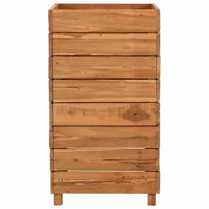 Letto Rialzato 50x40x72 cm Legno di Teak di Recupero e Acciaio