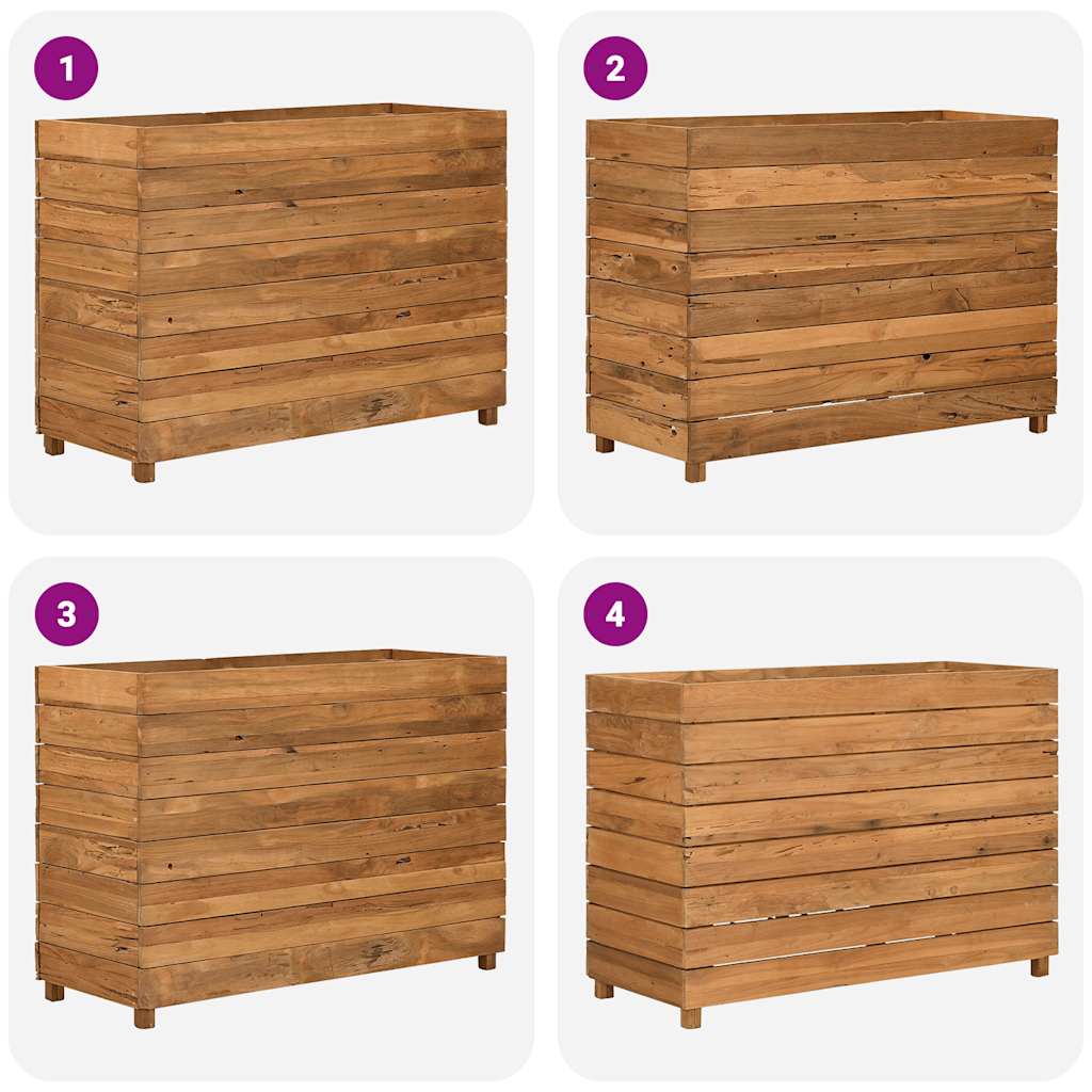 Letto Rialzato 100x40x72 cm Legno di Teak di Recupero e Acciaio - homemem39