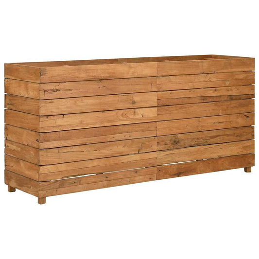 Letto Rialzato 150x40x72 cm Legno di Teak di Recupero e Acciaio