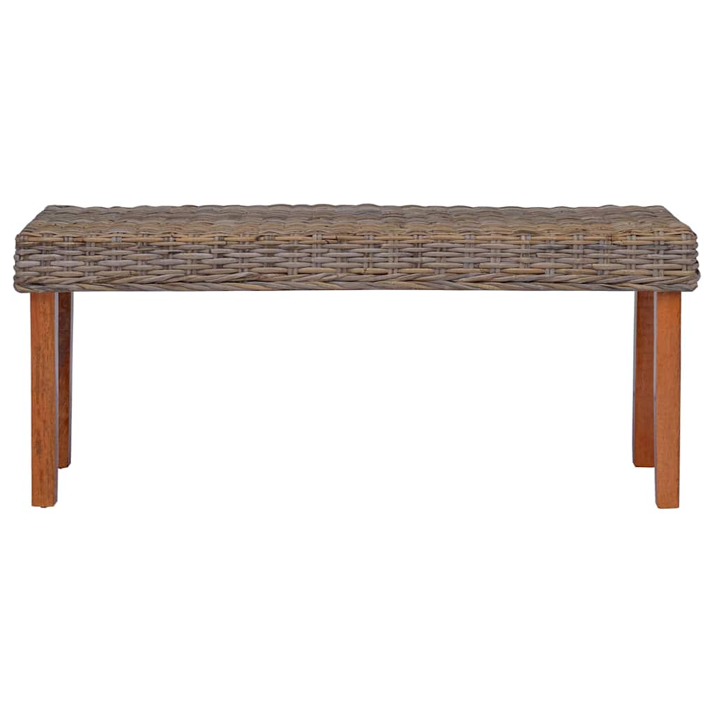 Panca 110 cm in Rattan Naturale Kubu e Massello di Mogano