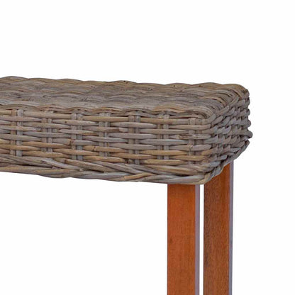 Panca 110 cm in Rattan Naturale Kubu e Massello di Mogano