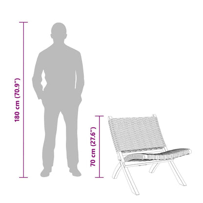 Sedia Relax in Rattan Kubu Naturale e Mogano Massello