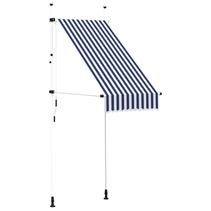 Tenda da Sole Retrattile Manuale 100 cm a Strisce Blu e Bianche | homemem39