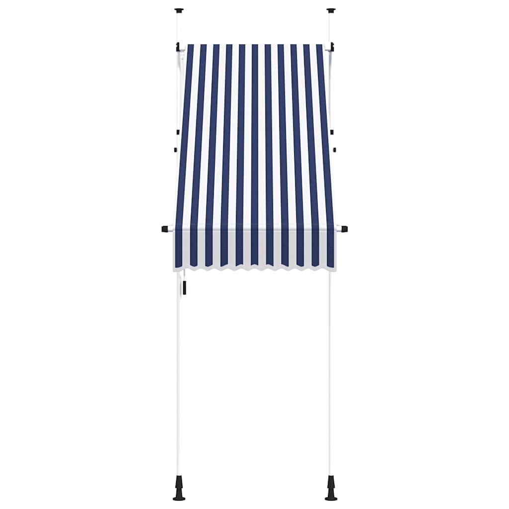 Tenda da Sole Retrattile Manuale 100 cm a Strisce Blu e Bianche | homemem39