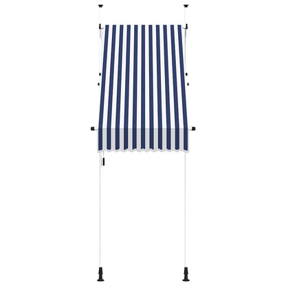 Tenda da Sole Retrattile Manuale 100 cm a Strisce Blu e Bianche | homemem39