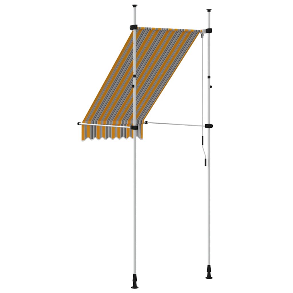 Tenda da Sole Retrattile Manuale 100 cm a Strisce Blu e Gialle | homemem39