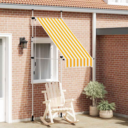 Tenda da Sole Retrattile Manuale 100 cm Strisce Arancio Bianche - homemem39
