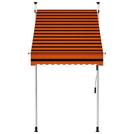 Tenda da Sole Retrattile Manuale 100 cm Arancione e Marrone - homemem39