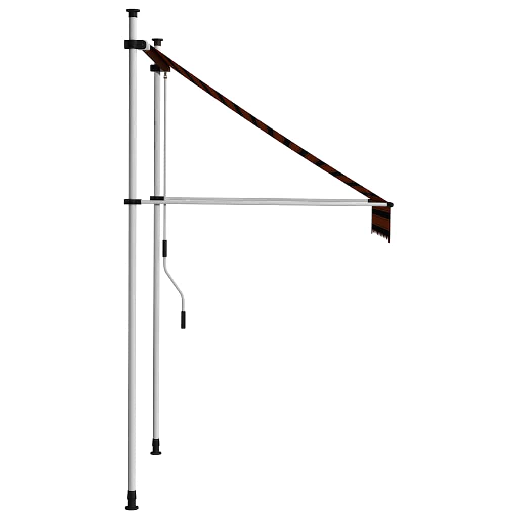 Tenda da Sole Retrattile Manuale 100 cm Arancione e Marrone - homemem39