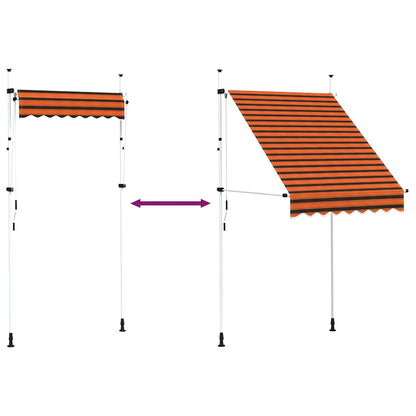 Tenda da Sole Retrattile Manuale 150 cm Arancione e Marrone | homemem39