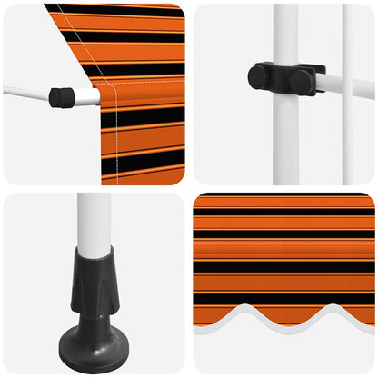 Tenda da Sole Retrattile Manuale 150 cm Arancione e Marrone | homemem39