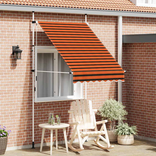 Tenda da Sole Retrattile Manuale 150 cm Arancione e Marrone - homemem39
