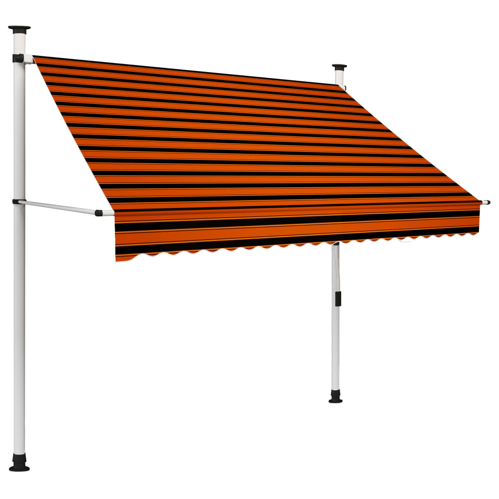 Tenda da Sole Retrattile Manuale 200 cm Arancione e Marrone - homemem39