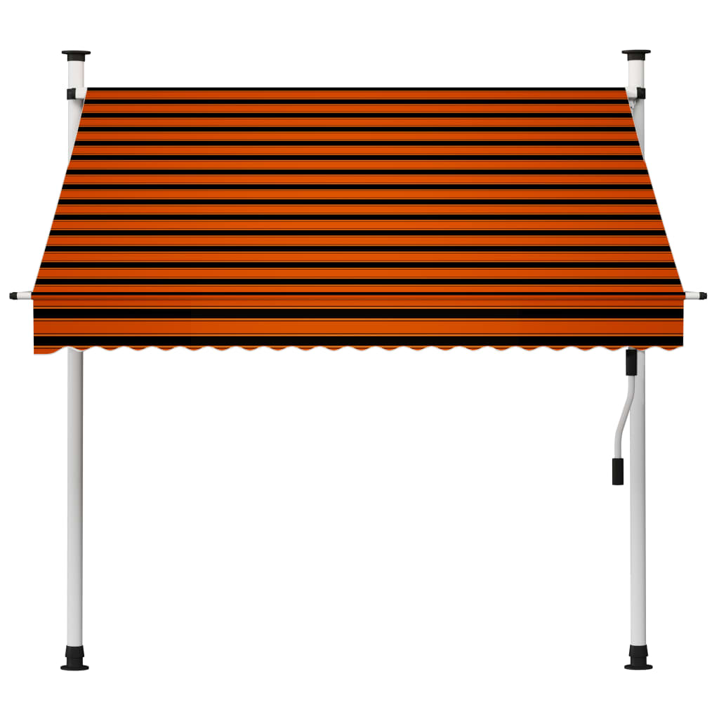 Tenda da Sole Retrattile Manuale 200 cm Arancione e Marrone - homemem39