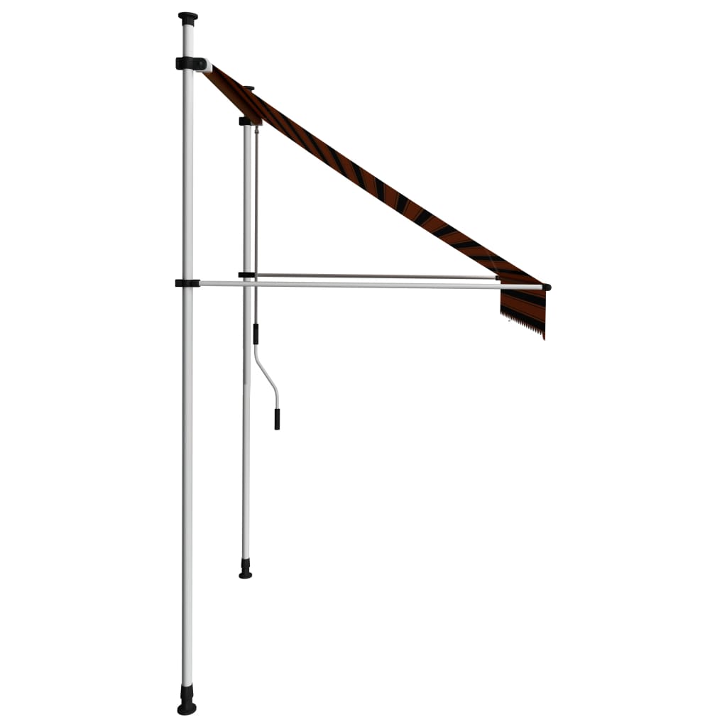 Tenda da Sole Retrattile Manuale 200 cm Arancione e Marrone - homemem39