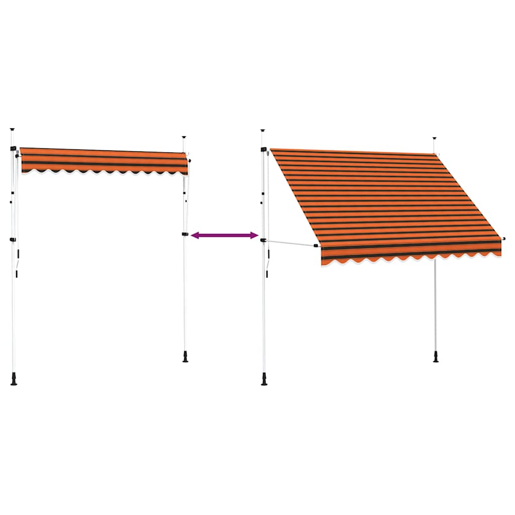 Tenda da Sole Retrattile Manuale 250 cm Arancione e Marrone | homemem39