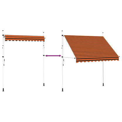 Tenda da Sole Retrattile Manuale 250 cm Arancione e Marrone | homemem39