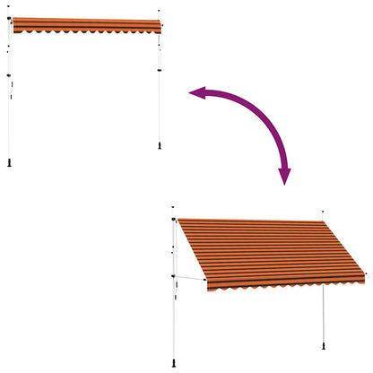 Tenda da Sole Retrattile Manuale 350 cm Arancione e Marrone | homemem39