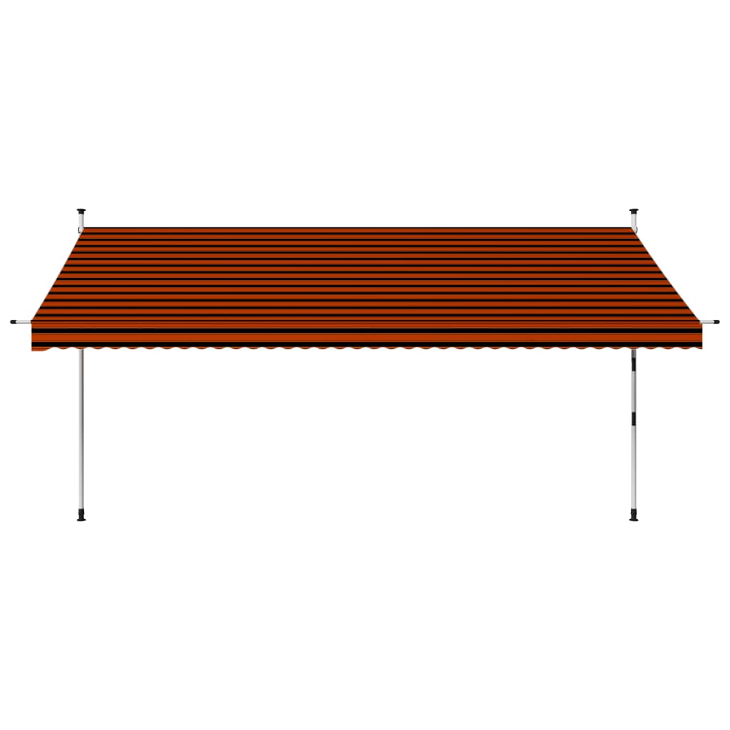 Tenda da Sole Retrattile Manuale 400 cm Arancione e Marrone - homemem39