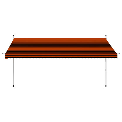 Tenda da Sole Retrattile Manuale 400 cm Arancione e Marrone - homemem39