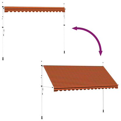 Tenda da Sole Retrattile Manuale 400 cm Arancione e Marrone | homemem39