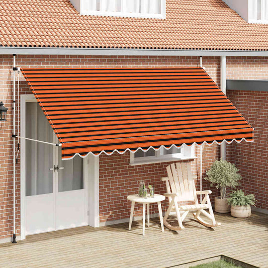 Tenda da Sole Retrattile Manuale 400 cm Arancione e Marrone | homemem39