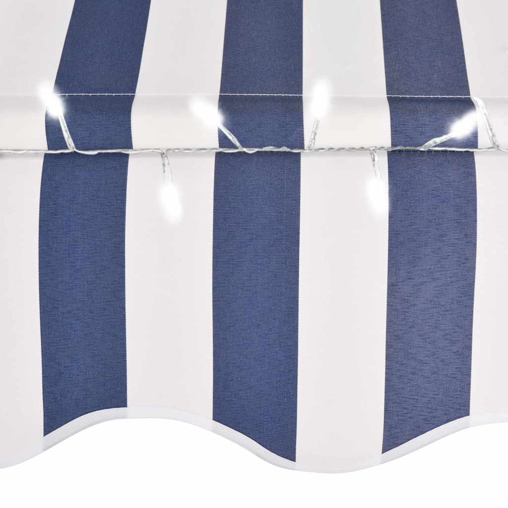 Tenda da Sole Retrattile Manuale con LED 100 cm e Bianca
