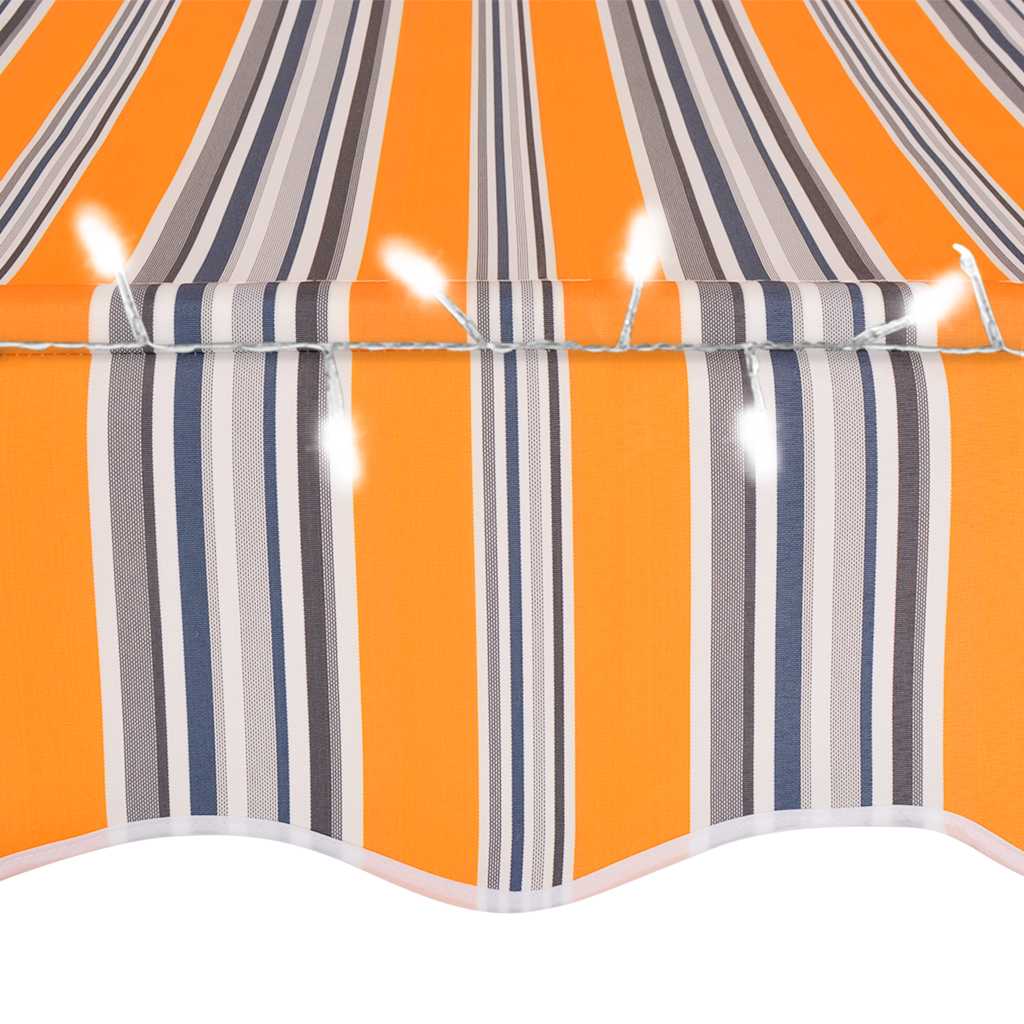 Tenda da Sole Retrattile Manuale con LED 400 cm Gialla e Blu | homemem39